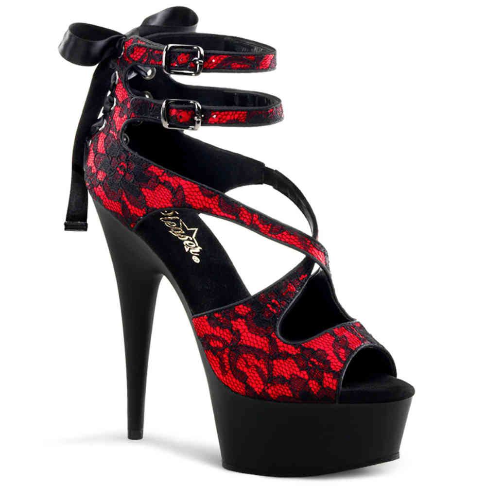 Pleaser - DELIGHT678LC High Heels - Rot/Schwarz Product image